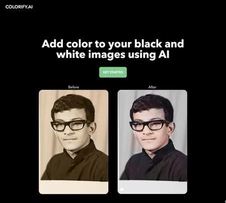 Screenshot of the site of Colorify