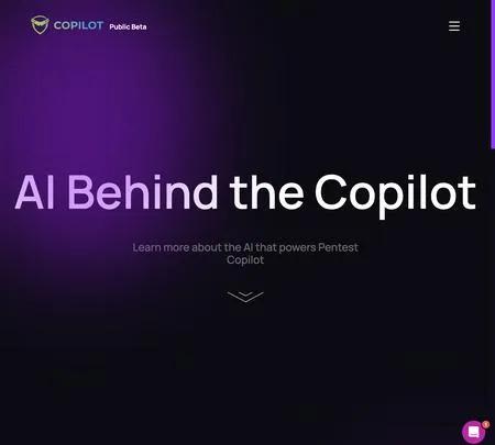 Screenshot of the site of Pentest Copilot