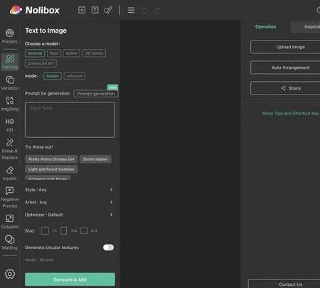 Screenshot of the site of Nolibox