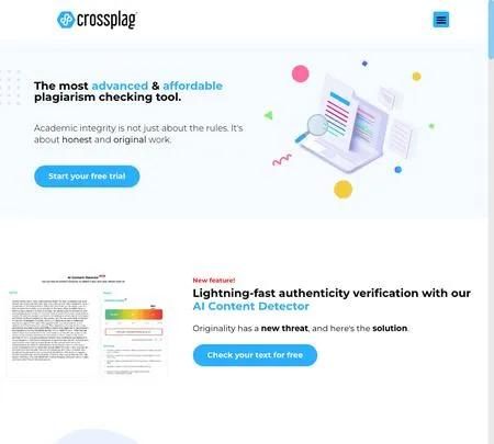 Screenshot of the site of Crossplag