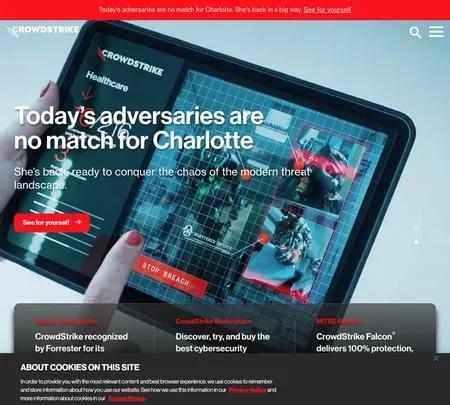 Screenshot of the site of CrowdStrike