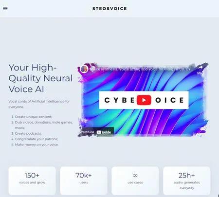 Screenshot of the site of SteosVoice