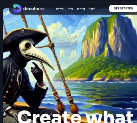 Screenshot of the site of Decohere