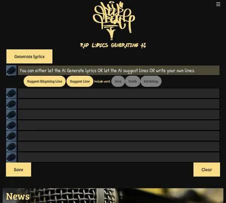 Screenshot of the site of DeepBeat