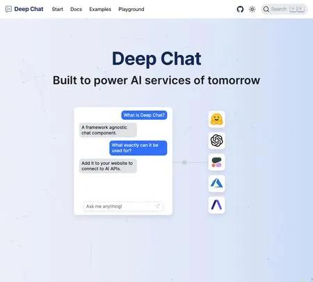 Screenshot of the site of DeepChat