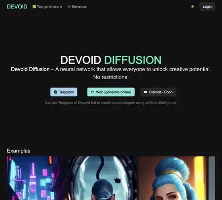 Screenshot of the site of Devoid AI