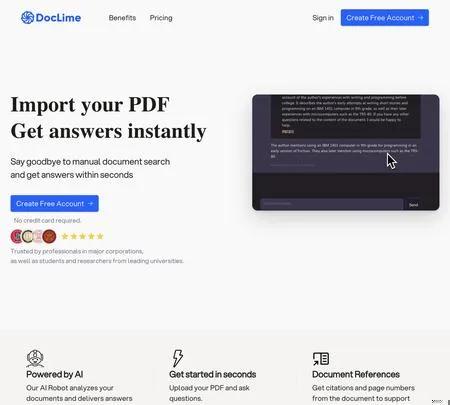 Screenshot of the site of Doclime