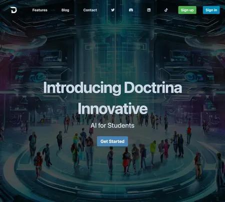 Screenshot of the site of Doctrina AI