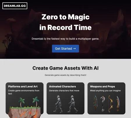 Screenshot of the site of Dreamlab