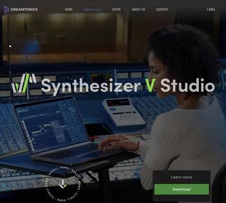 Screenshot of the site of Synthesizer V Studio Pro