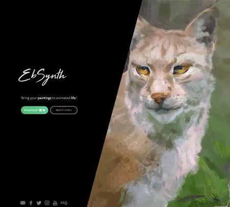 Screenshot of the site of EbSynth