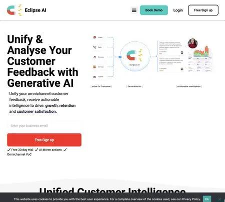Screenshot of the site of Eclipse AI