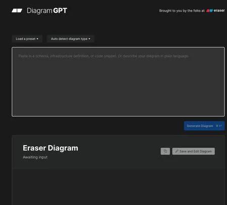 Screenshot of the site of DiagramGPT