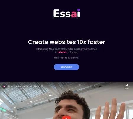 Screenshot of the site of Ess AI
