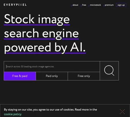 Screenshot of the site of Everypixel