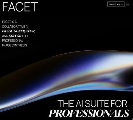 Screenshot of the site of Facet 2.0