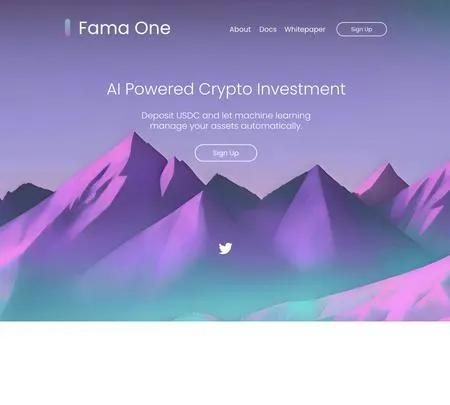 Screenshot of the site of Fama One