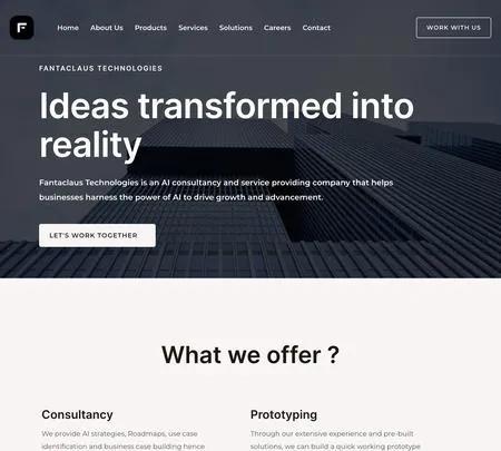 Screenshot of the site of Fantaclaus