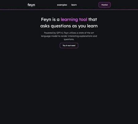 Screenshot of the site of Feyn