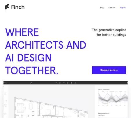 Screenshot of the site of Finch