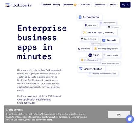 Screenshot of the site of Flatlogic