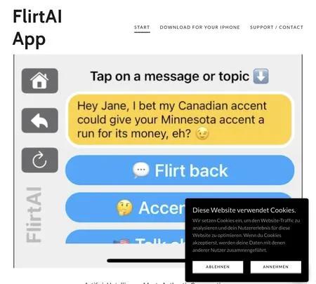 Screenshot of the site of FlirtAI