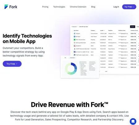 Screenshot of the site of Fork.ai