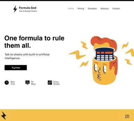 Screenshot of the site of Formulagod