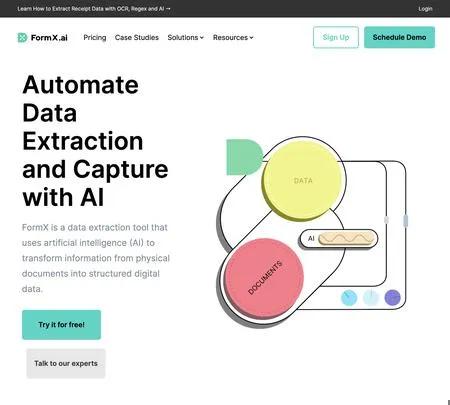 Screenshot of the site of FormX.ai