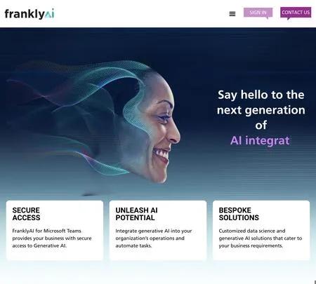 Screenshot of the site of Frankly