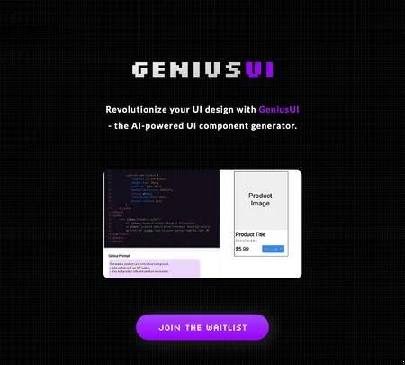 Screenshot of the site of GeniusUI