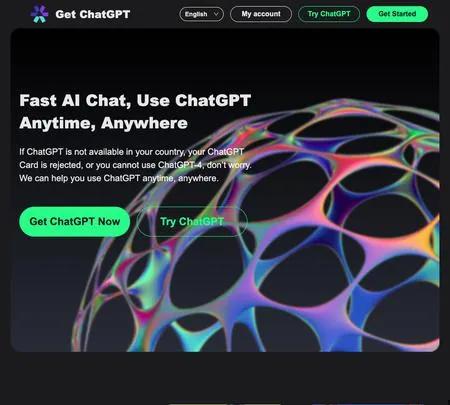 Screenshot of the site of GetChatGPT