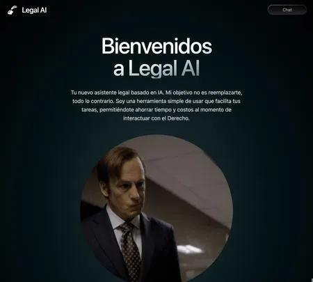Screenshot of the site of Legal AI