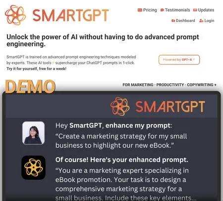 Screenshot of the site of SmartGPT