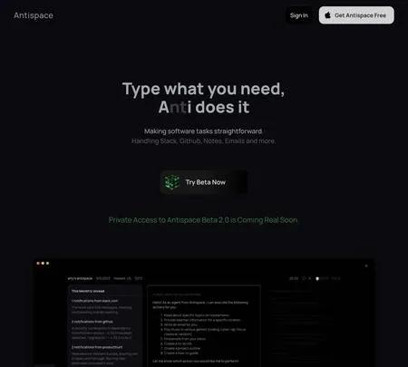 Screenshot of the site of Ghost AI