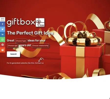 Screenshot of the site of Gift Box