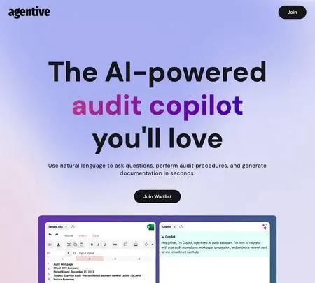 Screenshot of the site of Agentive