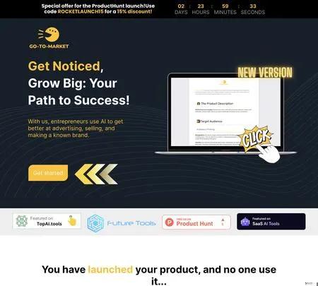 Screenshot of the site of GoToMarket-AI