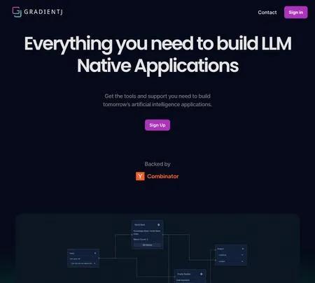 Screenshot of the site of Gradientj
