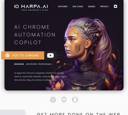 Screenshot of the site of HARPA.AI