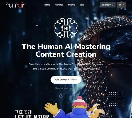 Screenshot of the site of Humai.in