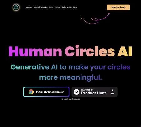 Screenshot of the site of Humancircles