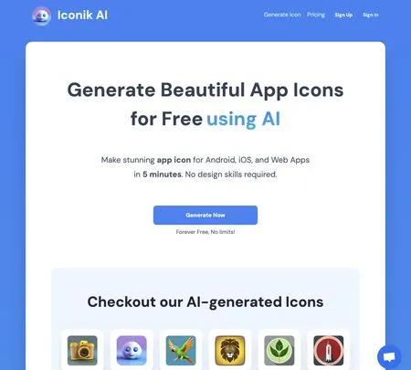 Screenshot of the site of Iconik AI