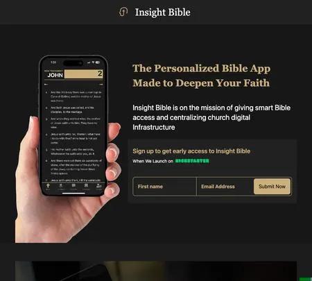 Screenshot of the site of Insight Bible