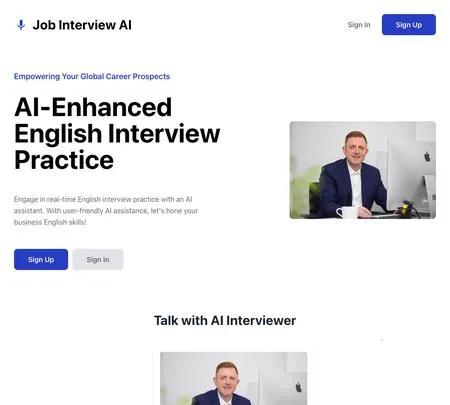 Screenshot of the site of Job Interview AI