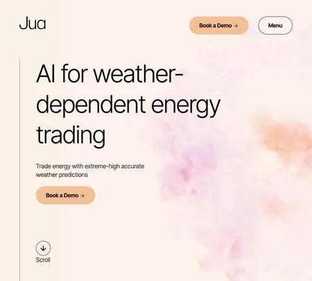 Screenshot of the site of Jua