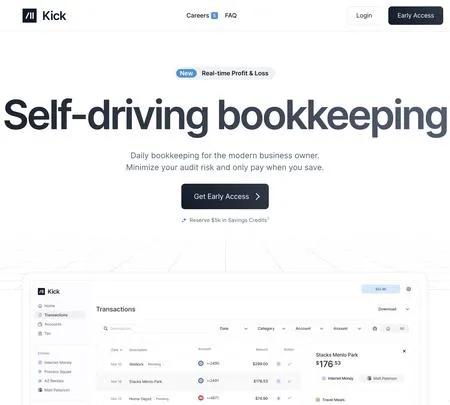 Screenshot of the site of Kick.co