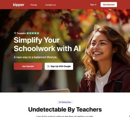 Screenshot of the site of Kipper