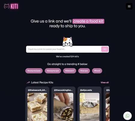 Screenshot of the site of Kiti