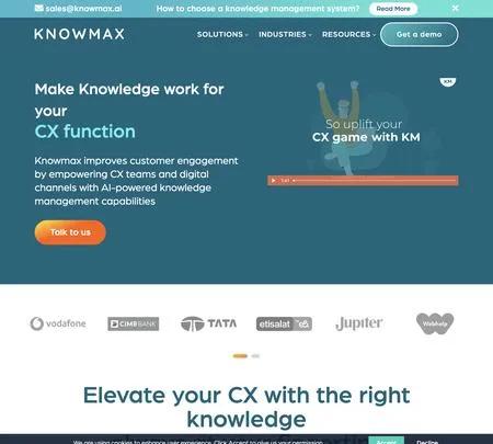 Screenshot of the site of Knowmax